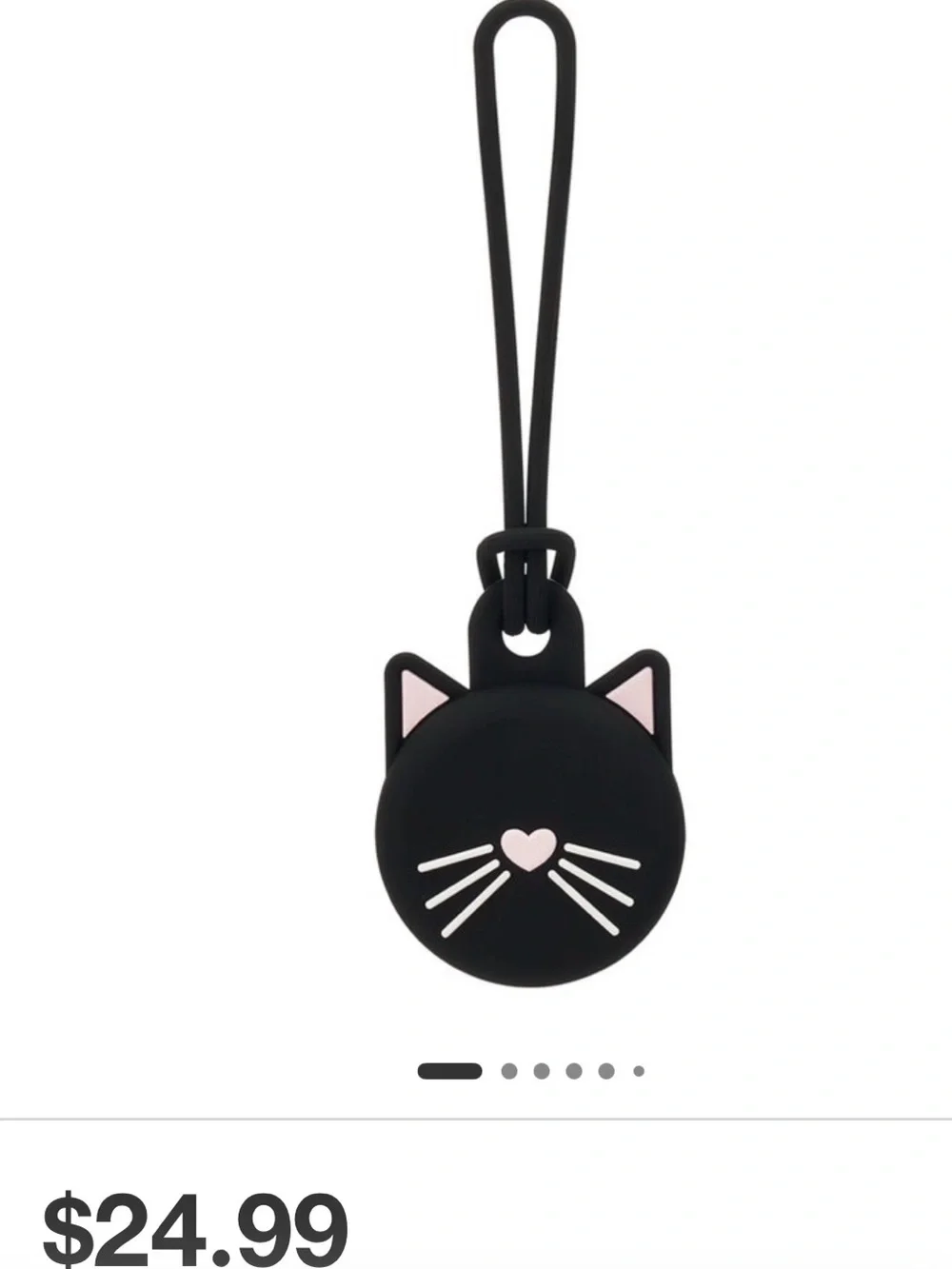 kate spade Black Cat AirTag Protective Case with Gold Clip